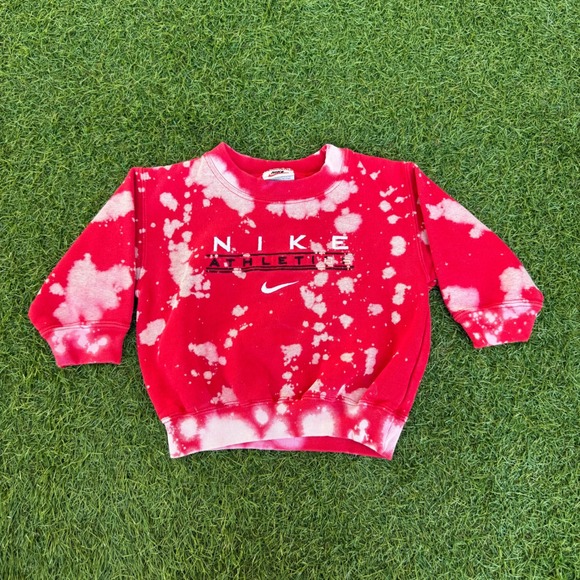 Nike Athlete Red Bleach Tie Dye Toddler Crewneck Sweatshirt‎ Size 2T